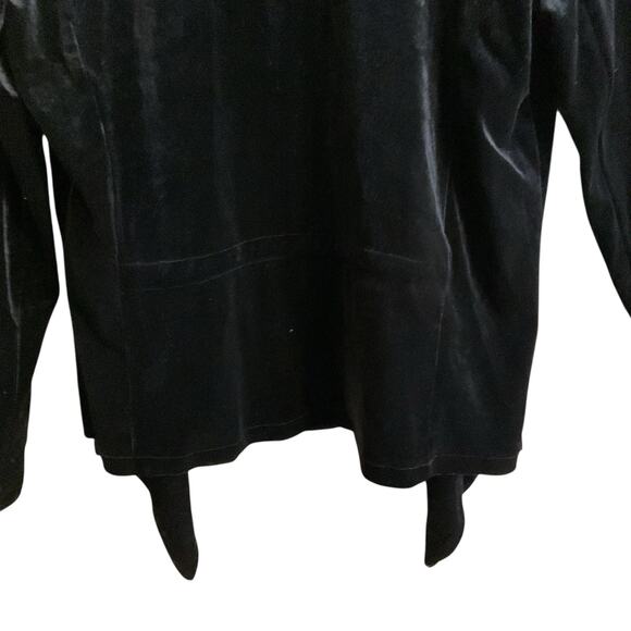 Jules & Leopold Open Jacket Women's Large Black Velvet Long Sleeve Asymmetrical - Picture 12 of 13